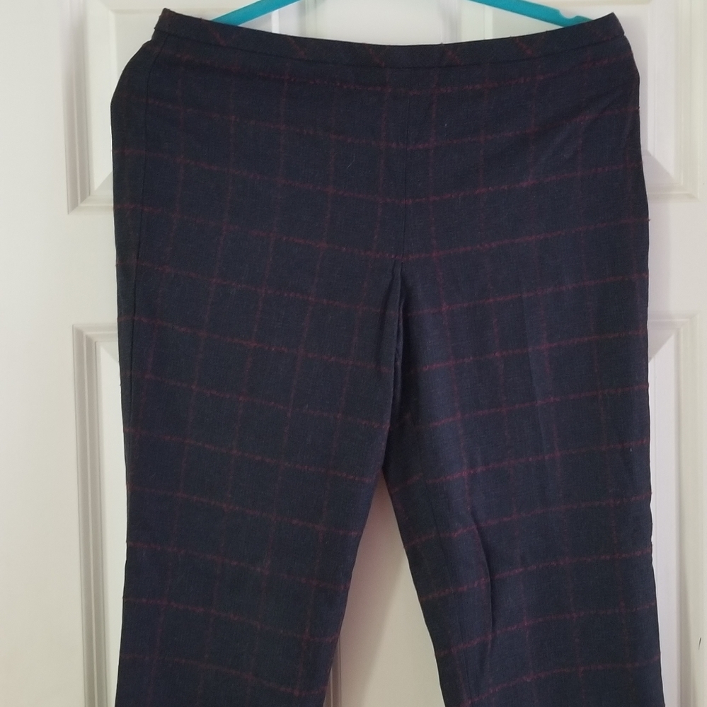 Talbots Windowpane Checked Lined Wool Pants 2 - image 3